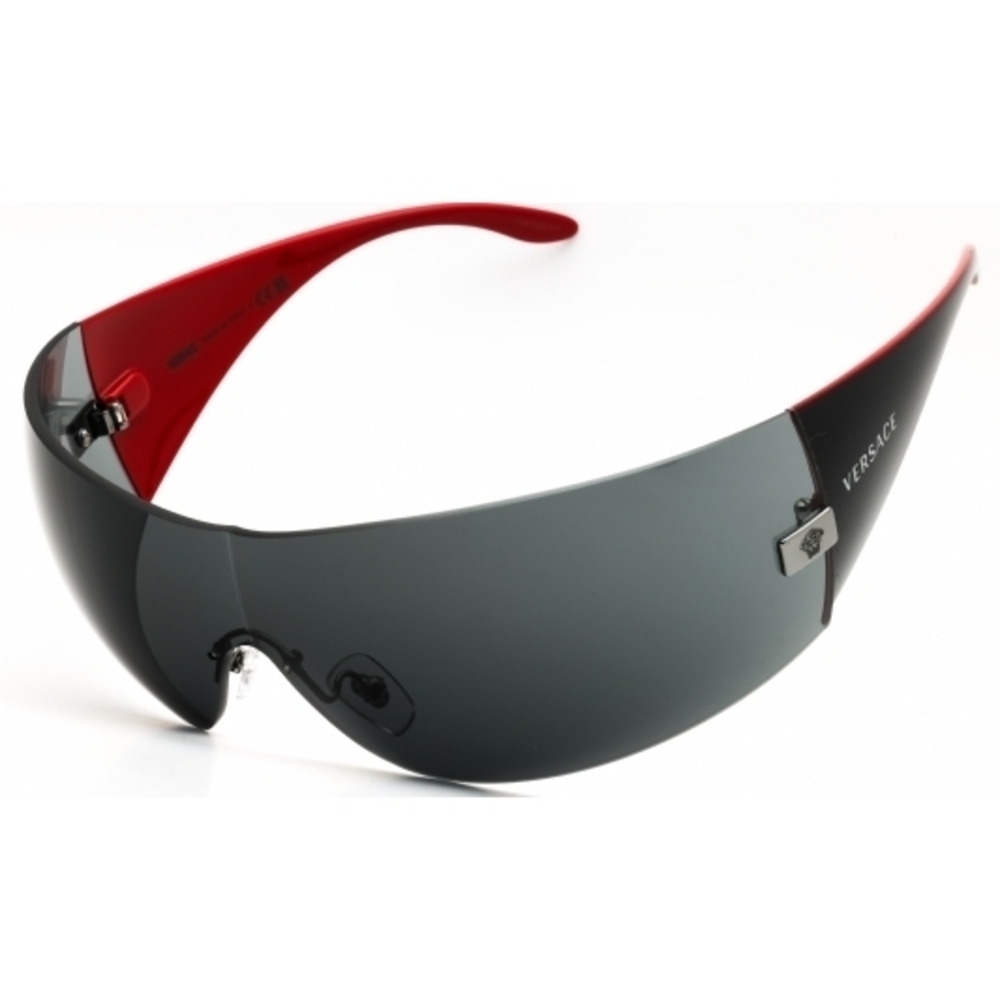 Versace VE2054 Sunglasses Gunmetal Gray Shield Shield